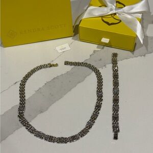 Kendra Scott Silver Necklace and Bracelet Set